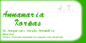 annamaria korpas business card
