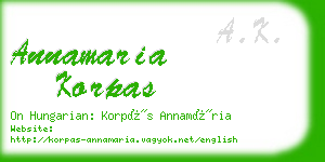 annamaria korpas business card